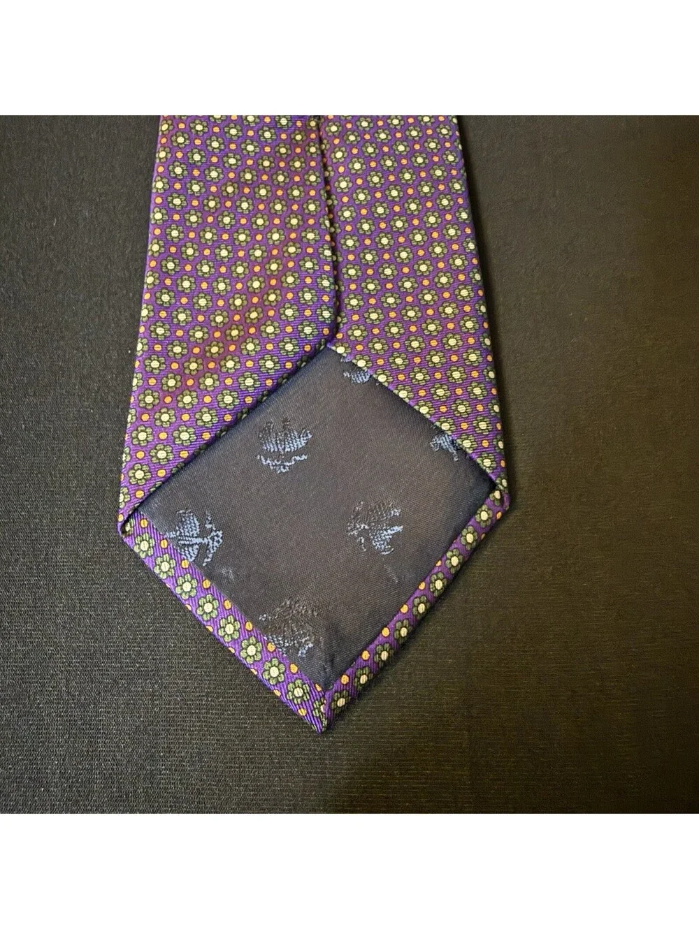 Brooks Brothers 346 Purple Geometric Floral Silk Tie 58” x 3” Made in USA